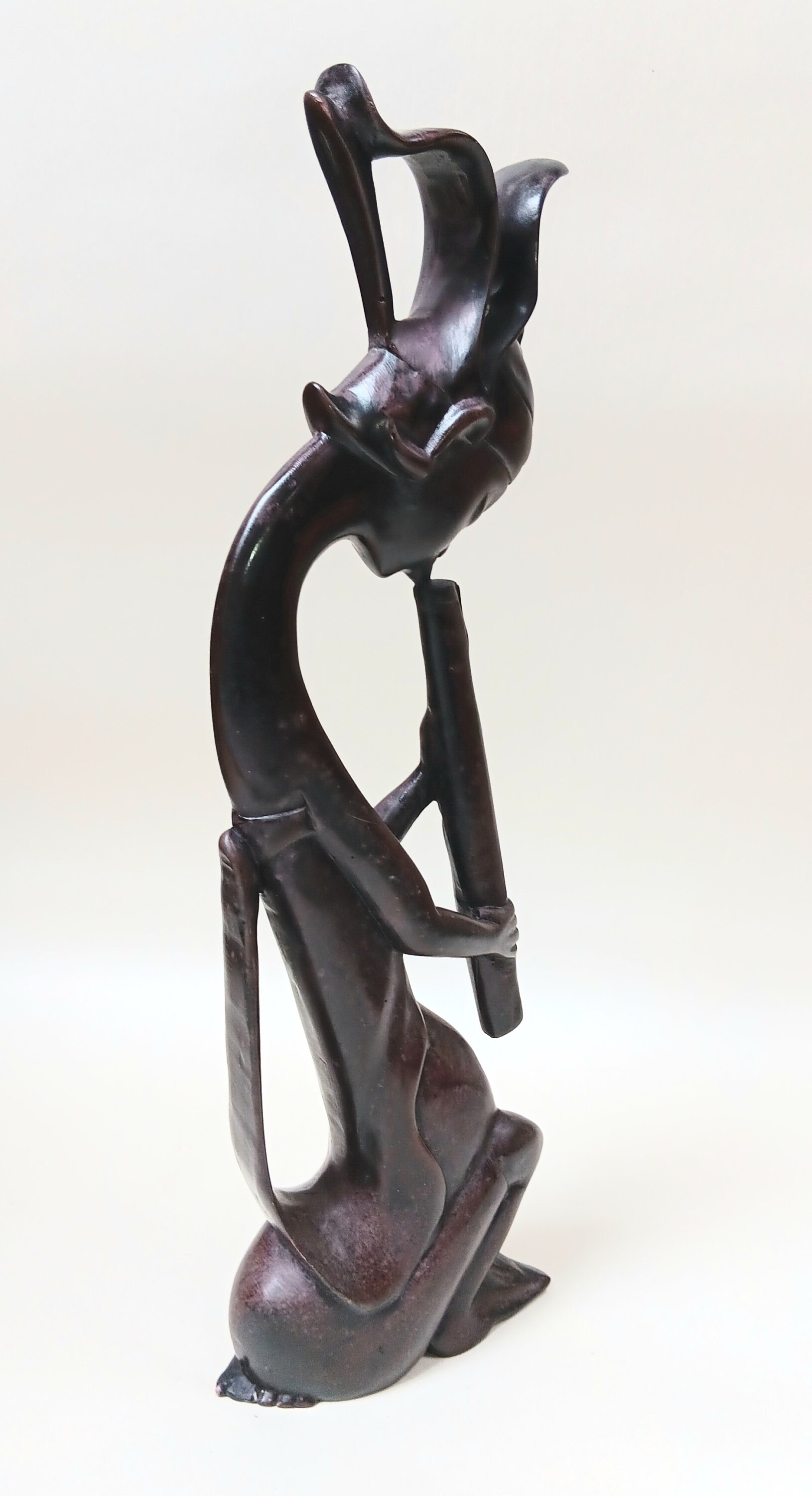 バリ島の木製フルート奏者の手彫り像 - Etsy 日本