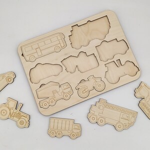 Wooden Transport Puzzle, Educational Shape Puzzle Montessori Toy ...