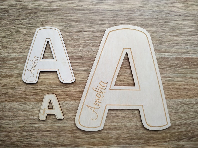 Wooden NAME letter with engraving, wood newborn name sign, Nursery photo Props, Personalized engraved Wooden Baby Name, 1 pcs image 5