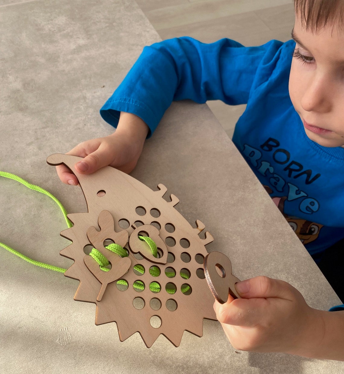 Wooden Lacing Toys for Kids Montessori Lacing Activity Etsy