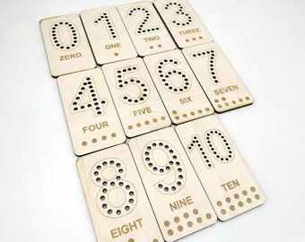 Wooden Numbers Math Educational Lacing Toy, Montessori Counting Learning Board, Preschool Waldorf Learn  Wood numbers. Gift for kids.