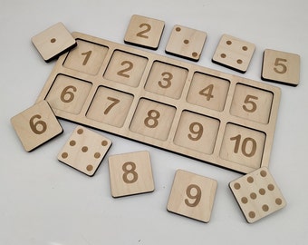 Wooden Math Board, Number Puzzle Montessori Toddler Learning Activity Toy, Educational Waldorf Wood Toys. Personalized Gift for kids.