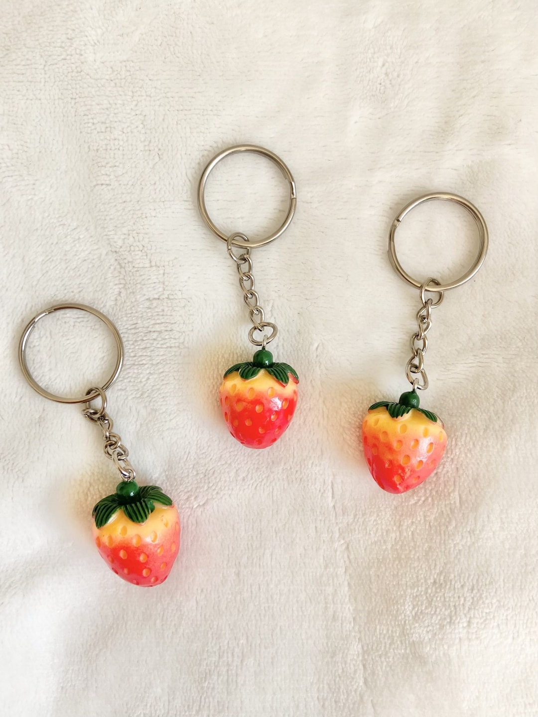 Strawberry Keychain - Etsy