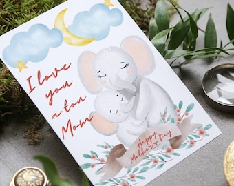 Mother’s Day Printable Card, Printable Mom & Me Card for Mom, Mother’s Day Card from Son/Daughter, I Love You Mom Instant Download Card