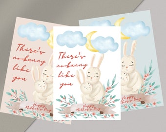 Mother’s Day Printable Card, Printable Funny Bunny Card for Mom, Mother’s Day Card from Son/Daughter, I Love You Mom Instant Download Card