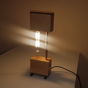 Wooden nightlight &quot;Copper night&quot;, Desk lamp, Reading lamp, Table desk light, Ofiice lamp, Reading Desk Lamp, Hand Made Wodden Lamp