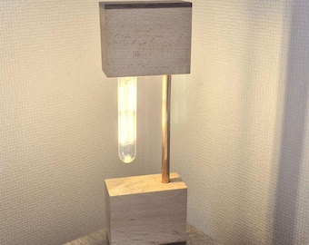 One of a Kind Handmade Wooden Bedside Lamp, Scandinavian Modern Night Light, Natural Wood Home Decor, Unique Gift
