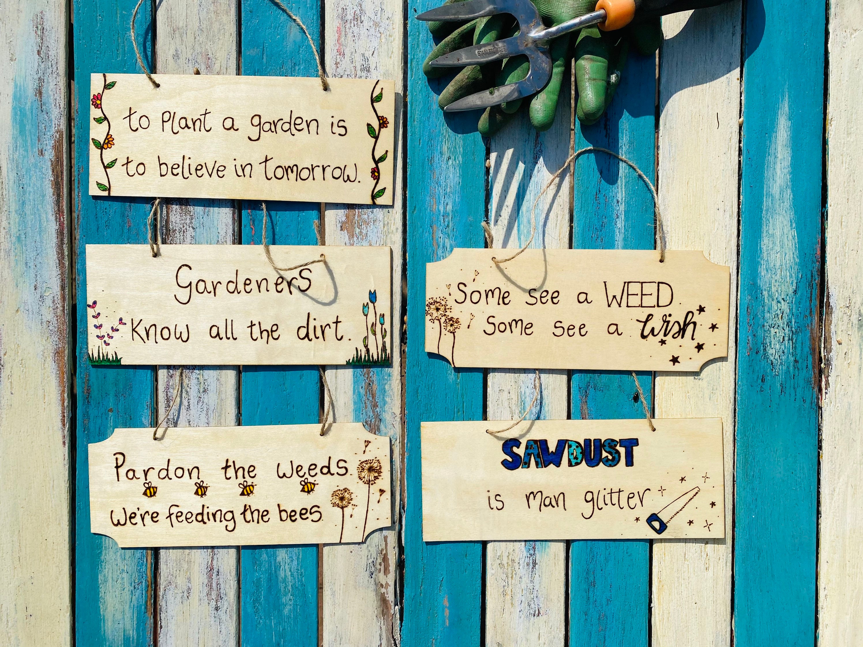 Wooden garden signs Yard plaques Gardening gifts Etsy
