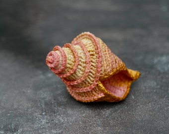 Golden crochet shell - collectible art