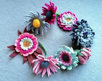 Crochet Flower Collection no1 - Crochet PDF PATTERNS for 4 different flowers