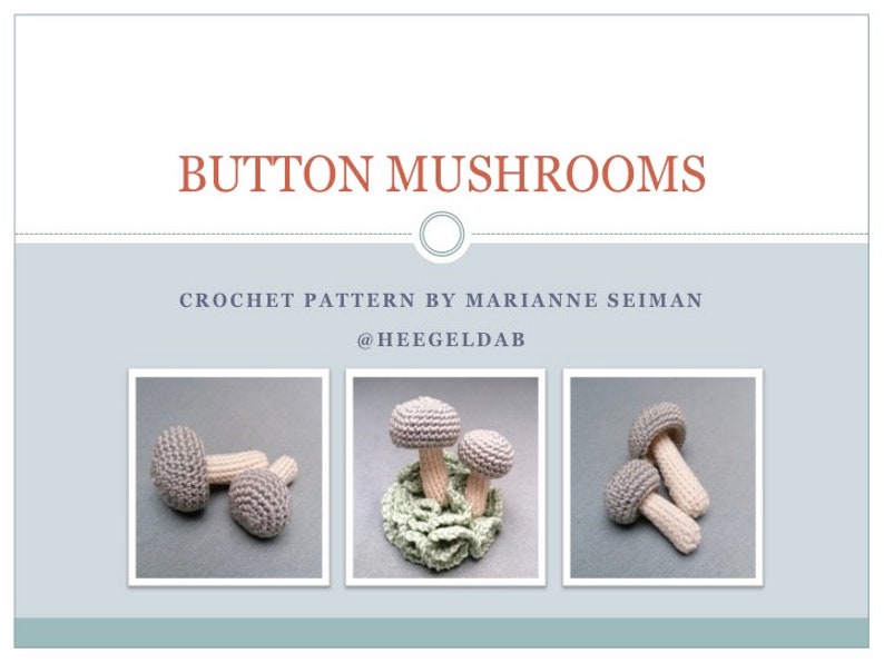 Button Mushroom Crochet Pattern PDF PATTERN image 3