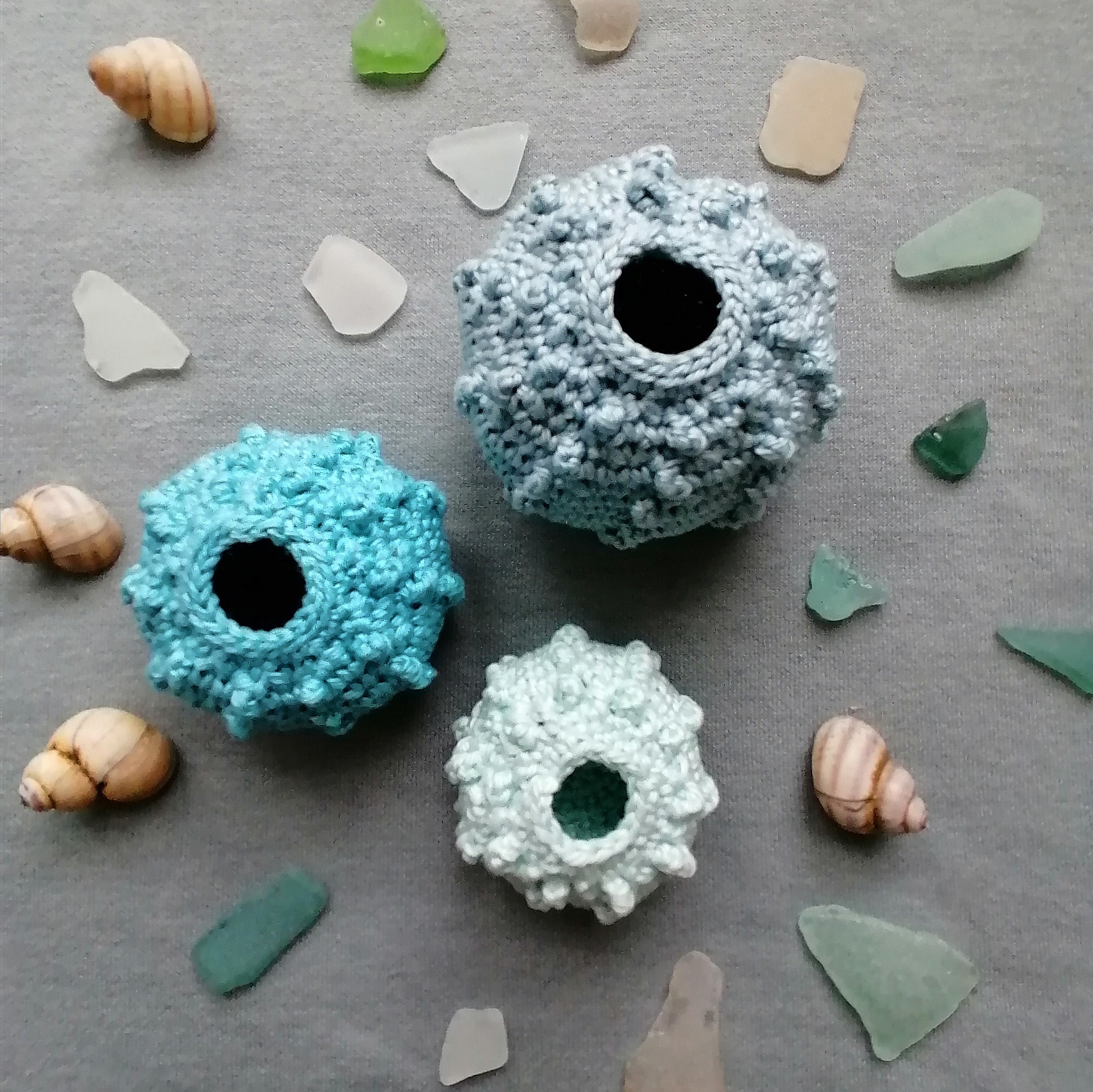 Crochet Pattern Set of 3 Sea Urchin Shells PDF PATTERN Etsy