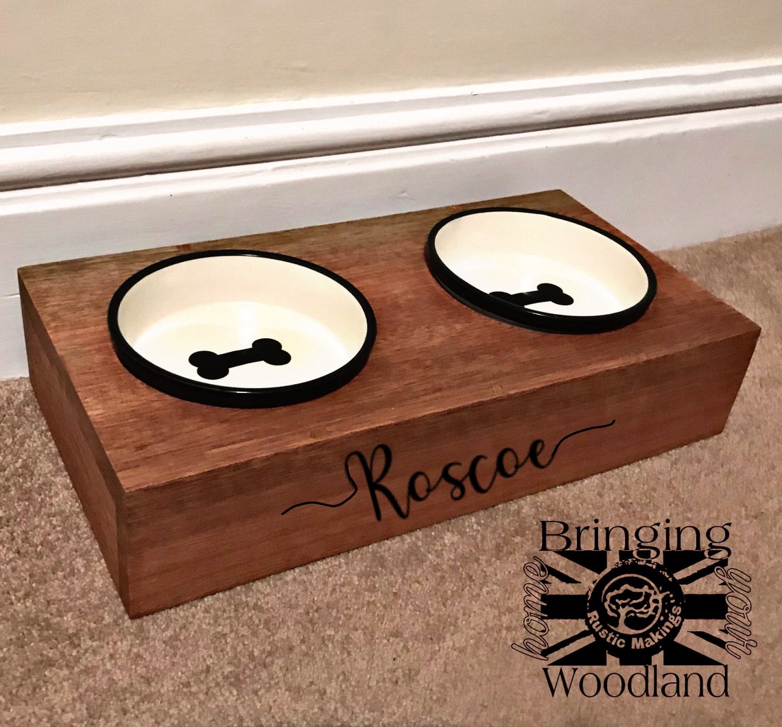 Rustic Dog Bowl Stand Etsy