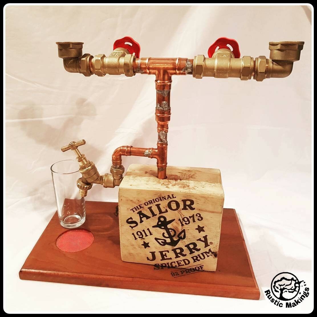 Rustic Wooden and Copper Pipe Optic Tap Liquor Loft Drinks Etsy