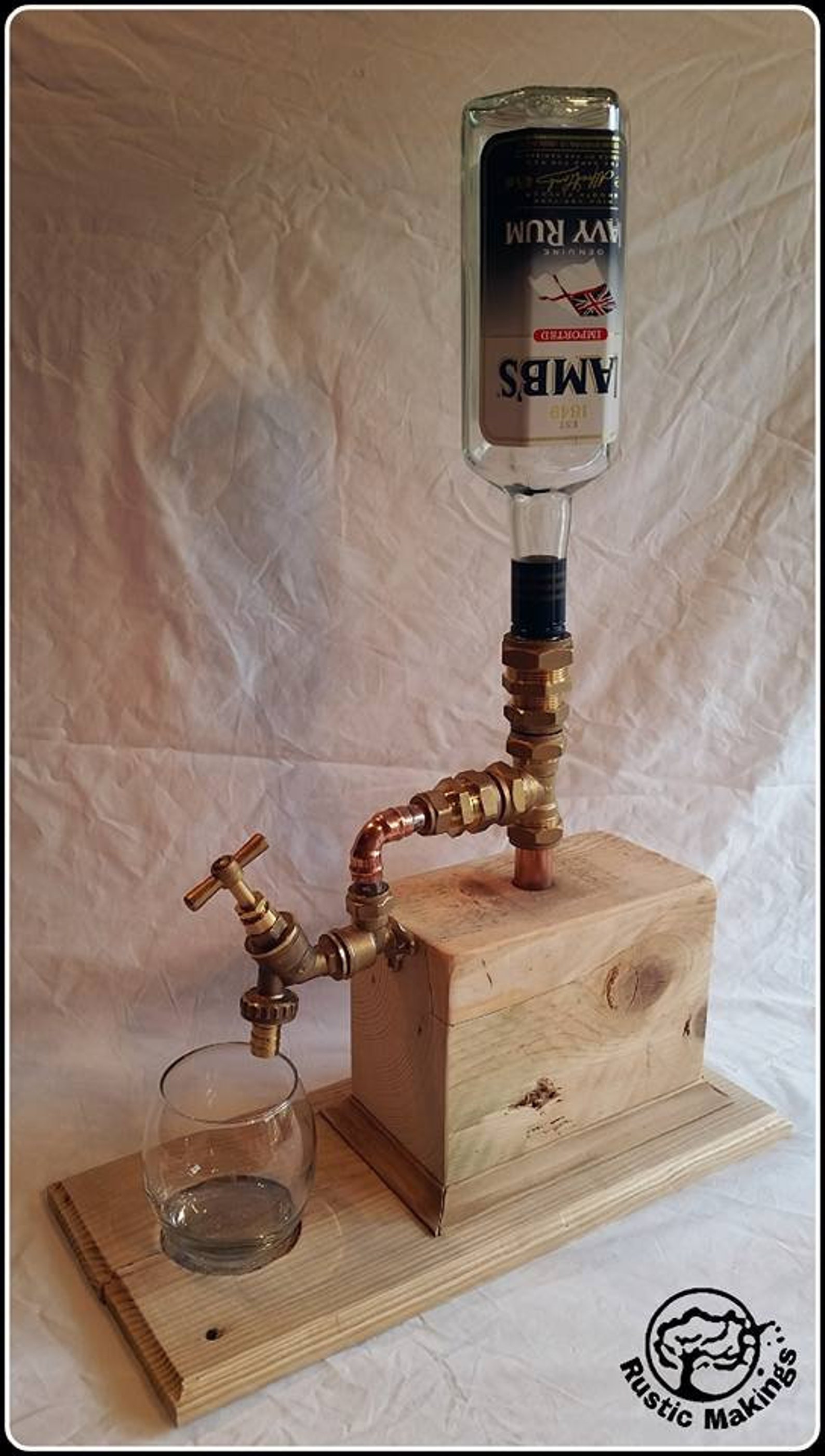 Rustic Wooden and Copper Pipe Optic Tap Liquor Loft Drinks Etsy
