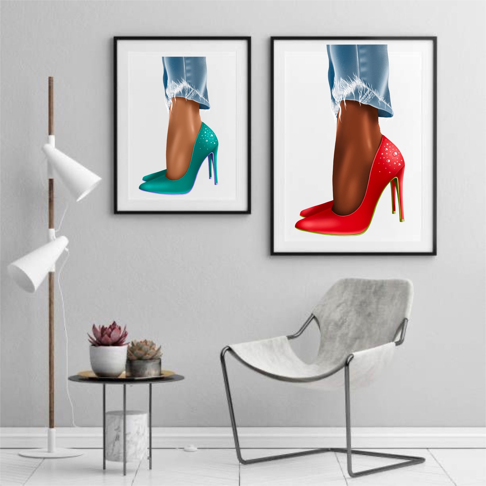 High Heels Pumps Legs Art Fashion Afro Girls Clipart Planner - Etsy