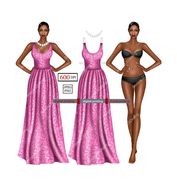 Buy Paper African American Doll Coloring Paper Doll Print Fashion Online in  India - Etsy
