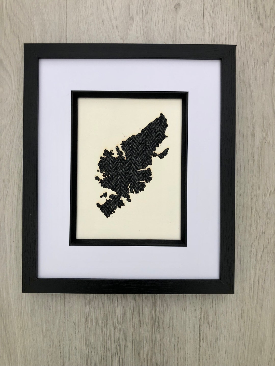 Harris Tweed Western Isles Map Picture. Unique Scottish Wall Art