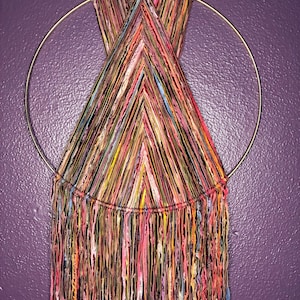 Macrame Wall Hanging, Fiber Art, Macrame Hoop Art, Boho Tapestry, Handmade Wall Hanging