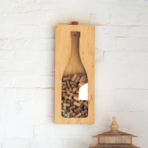 Wine Cork Holder PORTO with the inscription or clear | Your custom text or design | Kitchen Bar Wall Art Decor | Personalized Shadow Box