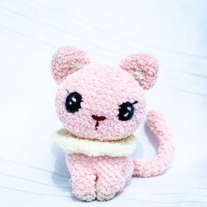 Crochet kitten for a little kid, amigurumi kitty for a nursery toy, baby first gift, gift for newborn