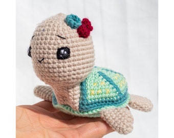 Crochet turtle toy for babies, handmade turtle for nursery decoration, Sea creatures