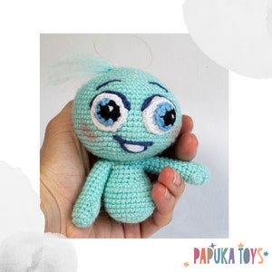 Dusza szydełkowa, dusza z kreskówki, dusza amigurumi, zabawka prezent dla niej, zabawka prezent dla niego, dusza ręcznie robiona, dusza robiona ręcznie