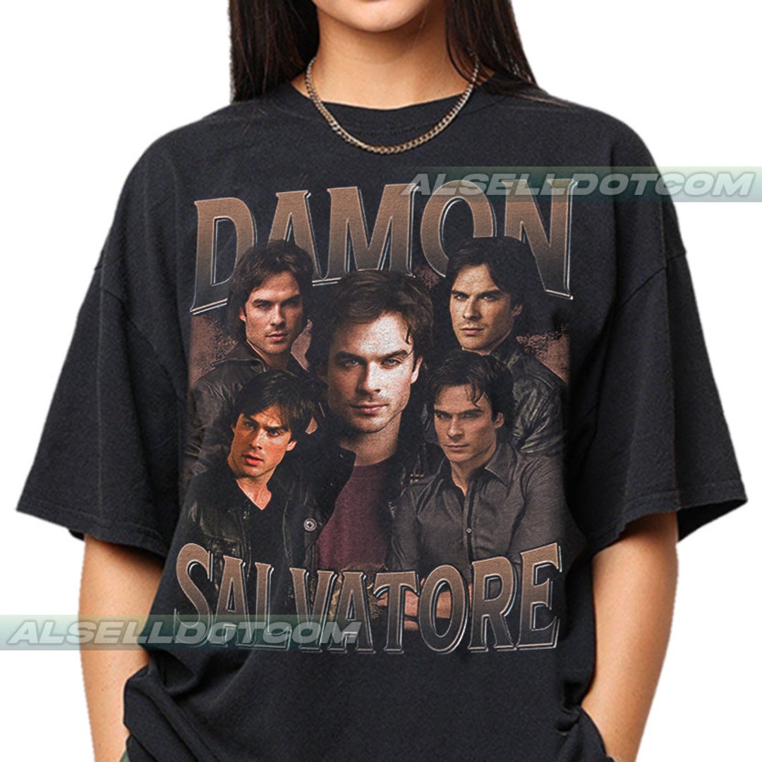 Limited Damon Salvatore Vintage T-shirt, Gift for Women and Man Unisex ...