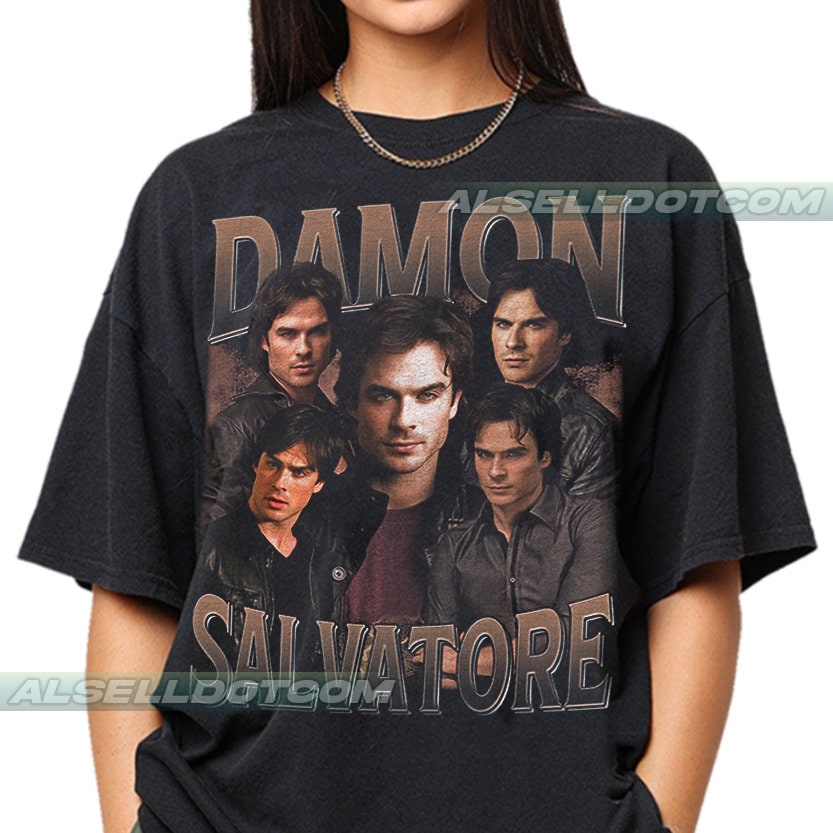 Discover Camiseta Limitada Vintage Damon Salvatore Damon Salvatore Merch para Hombre Mujer