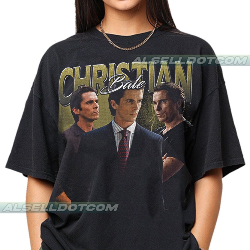Limited Christian Bale Vintage T shirt Gift for Women and Man
