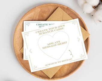 Scratch Card Surprise Gift | Create Your Own Scratch Card | Personalised Reveal Card | Birthday / Trip Announcement | Printable Download UK