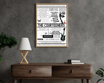 Courteeners Lyrics Print | Indie Rock Music, Manchester Art