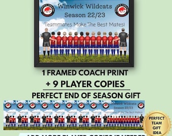 Football Coach Gift Bundle | End of Season Team | Soccer Team Print | Coach Thank You | Football Team Poster | Team Keepsake | Player Print
