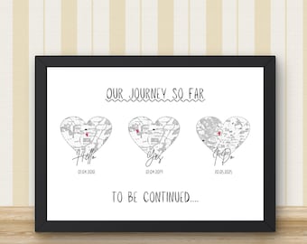 Personalized Couple Journey Map Print | Valentine's Day Gift (Digital Download Available)