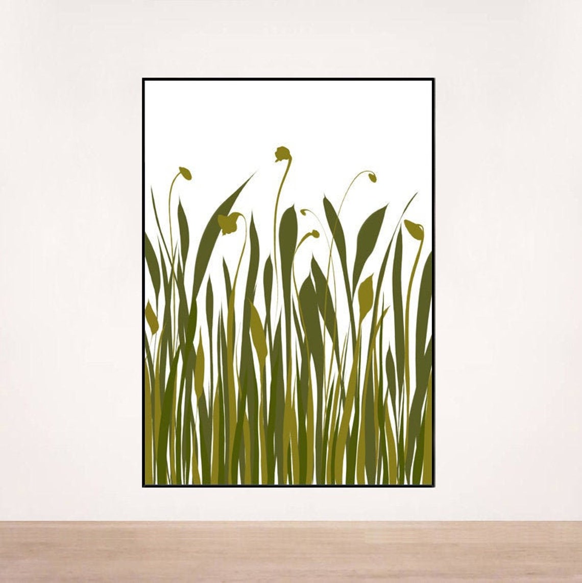 Grass Art Green Grass Art Watercolor Grass Art Green Etsy