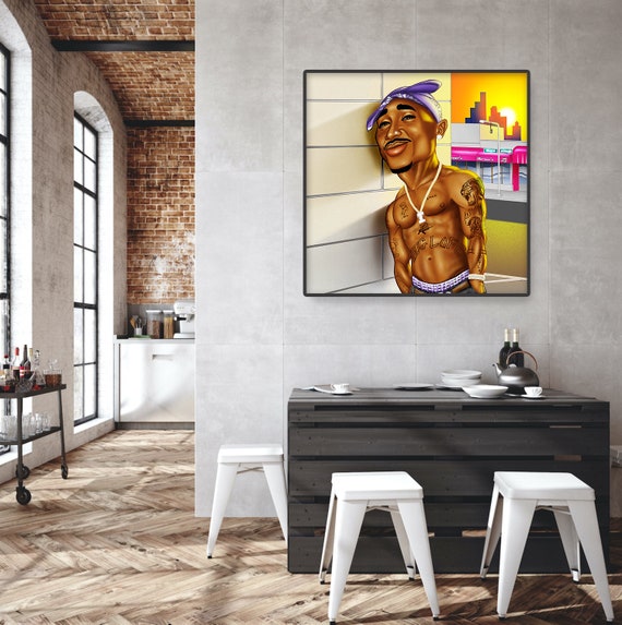 2Pac 2Pac Shakur 漫画似顔絵セレブトゥーンがロサンゼルスのレンガの