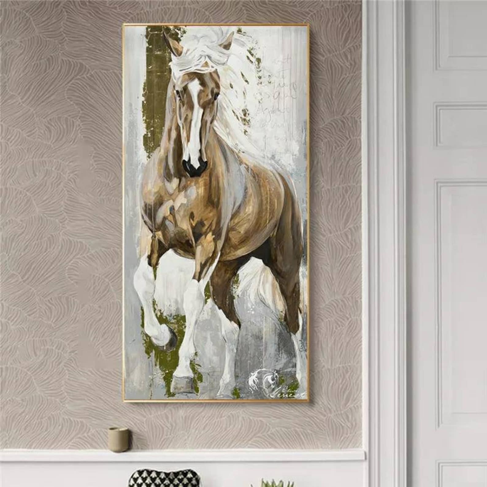 Modern Large Canvas Horse Painting Wall Decor Home Decor | Etsy