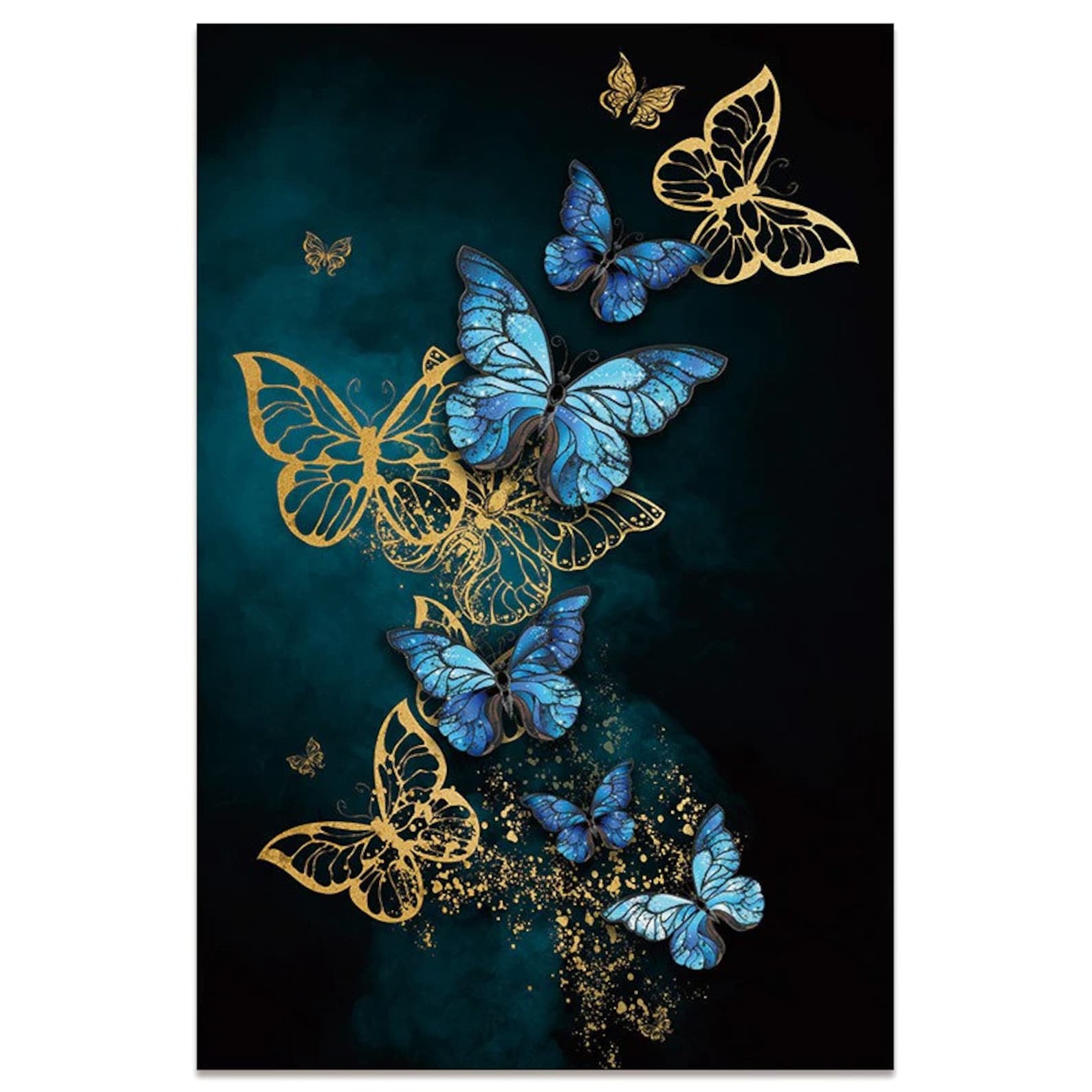 Gold Butterfly canvas art large butterfly art Abstract Etsy