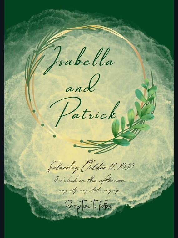 Modern Emerald Green Wedding Invitations Etsy
