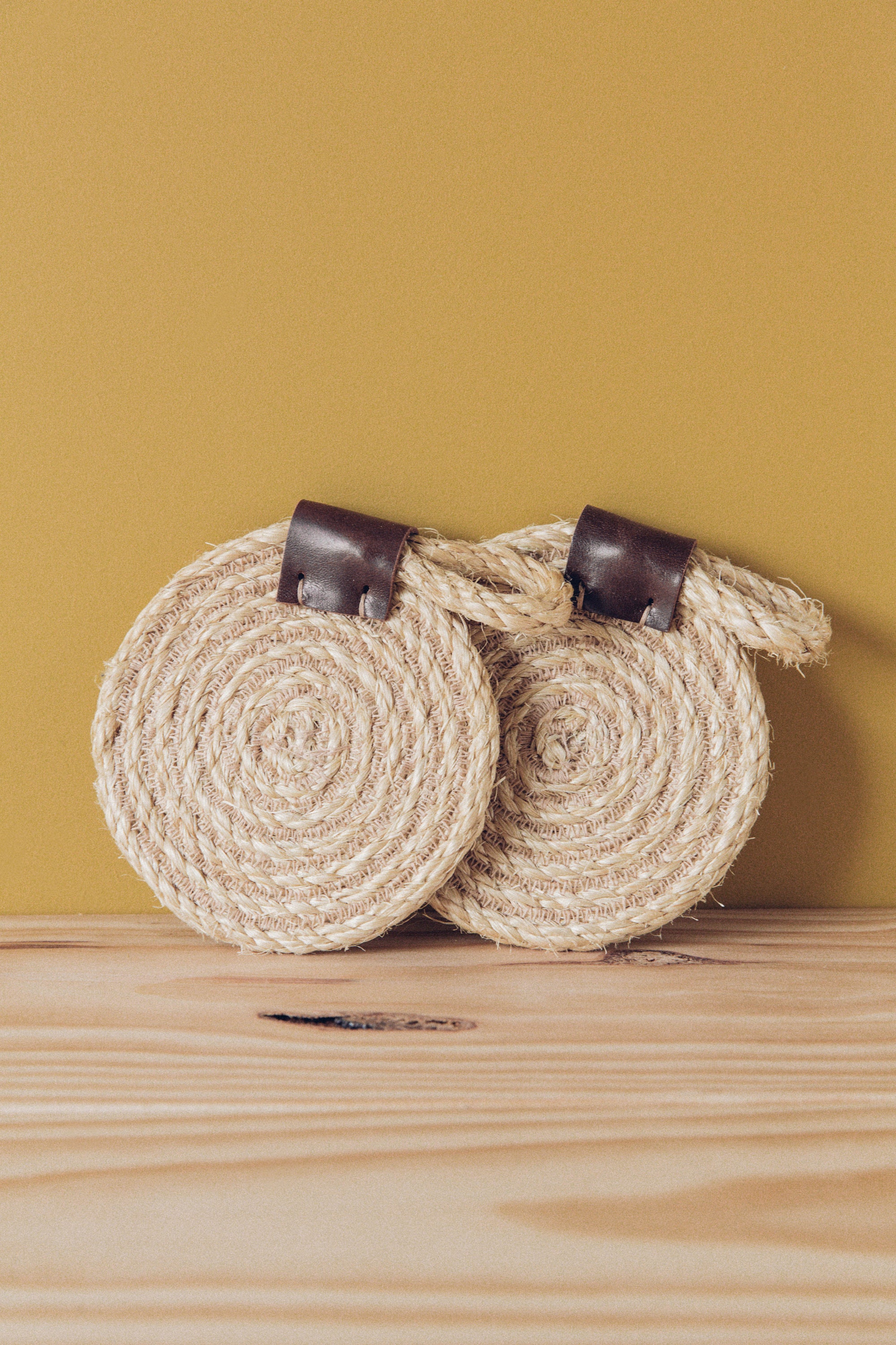 Sous Verre Tam Rond en Jute Tissé à La Main