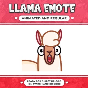 ANIMATED EMOTE Shocked Llama for Twitch, Kick and Discord!