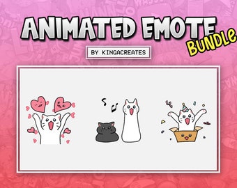 ANIMATED EMOTE Cute Cat Bundle for Twitch and Discord ! (and more)