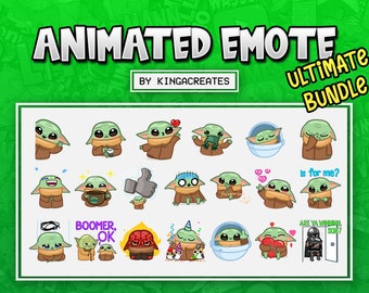 ANIMATED EMOTE Yoda Ultimate Bundle + 20 Regular Emote for Twitch, Kick and Discord ! (and more)