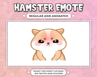 ANIMATED & STATIC EMOTE Rage Cute Chibi Hamster for Twitch, Kick and Discord !