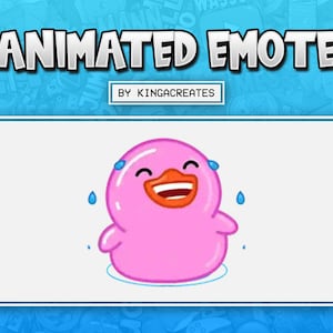 ANIMATED EMOTE Cute Pink Duck Laughing LOL for Twitch and Discord ! (and more)