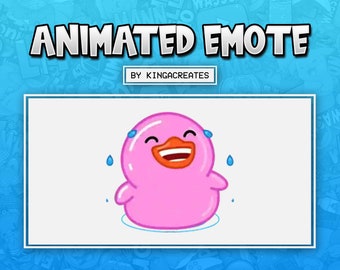 ANIMATED EMOTE Cute Pink Duck Laughing LOL for Twitch and Discord ! (and more)