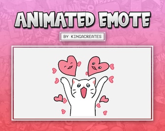 ANIMATED EMOTE Cute Cat Love Kiss for Twitch and Discord ! (and more)
