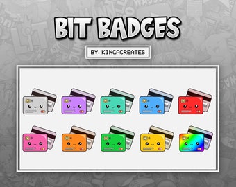 Cute Card Bit Tier Badges for Twitch ! ( and more)