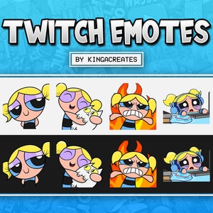 Bubbles Powerpuff Girls Blue Emote Bundle for Twitch ! ( and more)