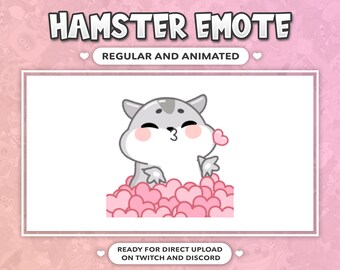 ANIMATED & STATIC EMOTE Kiss Cute Chibi Hamster for Twitch, Kick and Discord !